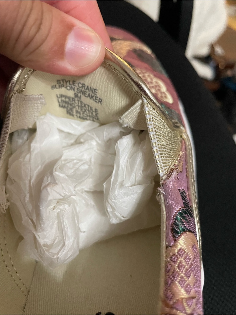 Johnny Was Crane slip on sneakers violet satin size 9 - Picture 5 of 5